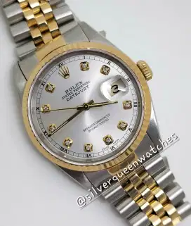 Rolex Men Silver Romawi Diamonds