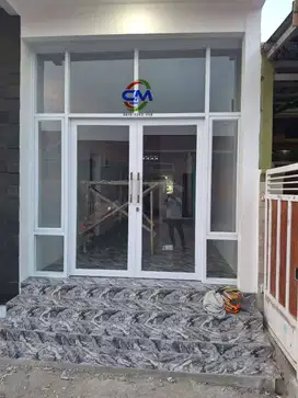 PARTISI PINTU KACA ALUMINIUM PINTU TOKO/BUTIK/BABERSHOP