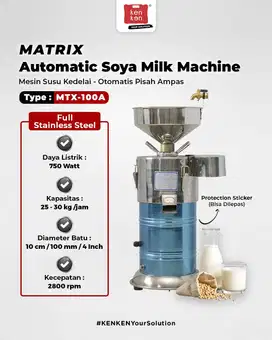 Mesin Pembuat Susu Kedelai Pisah Ampas Soya Bean MTX-100A MATRIX