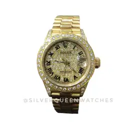 Rolex ladies all gold full diamond