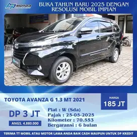 DP 3 JT!! Avanza G 1.3 MT 2021 Istimewa