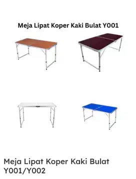 Meja lipat portabel kaki bulat