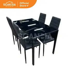 SCANDIA Meja Makan Dining Set Toreby 120x70x75 Cm Black