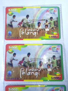 koleksi voucher flexy trendy edisi laskar pelangi pls5000 asli mulus