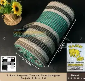 Tikar Anyaman Tanpa Sambungan 1,8 x 3 meter