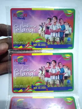 koleksi voucher flexy trendy edisi laskar pelangi pls10000 asli mulus