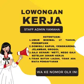 LOKER STAFF ADMIN YAMAHA KAPUK