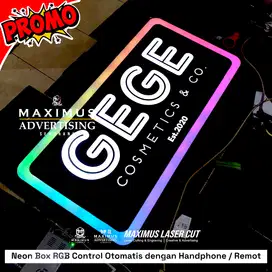 Neon Box Akrilik RGB Full Warna Running Automatis