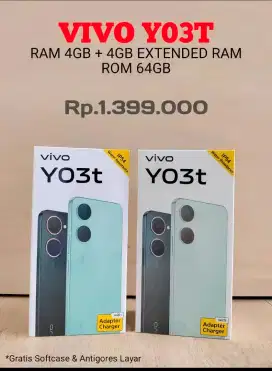 Vivo Y03T 4+4/64GB Garansi Resmi Nasional