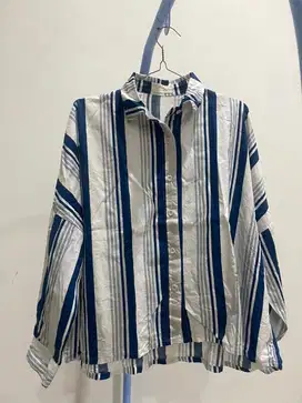 kemeja stripe blue white by monicathelabel