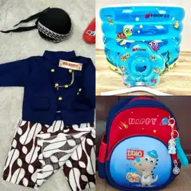 Kolam jumbo anak, set baju & tas