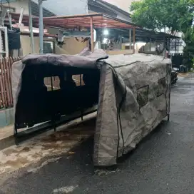 TERPAL TENDA BAHAN KANVAS TNI + RANGKA PICK UP UNTUK NEW CARRY