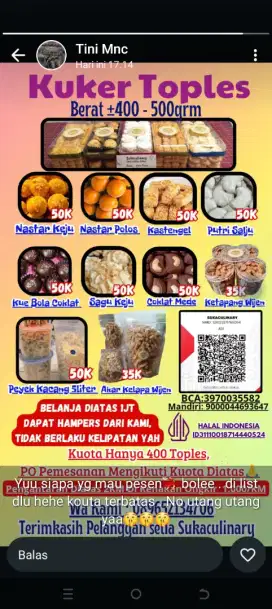 Kue Imlek & Lebaran murah enak Ga kaleng kaleng