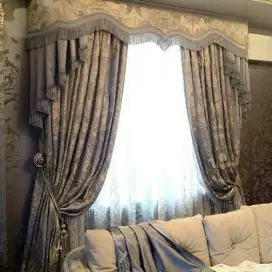Jual tirai jendela gordyn hordeng gorden wallpaper dinding rollblind v