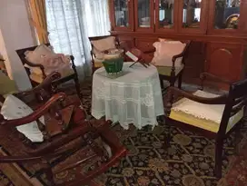 Vintage Chair 4 dudukan kursi plus meja marmer