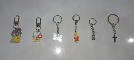 Gantungan kunci stainless steel, ada 6pcs motif, kondisi ok, bisa nego