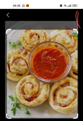 Roti pizza rolls