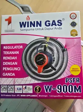 Regulator tekanan rendah dengan pengunci ganda lengkap merk Winn Gas