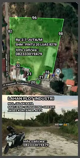 Lahan plot industri nol jl raya mayjend sungkono