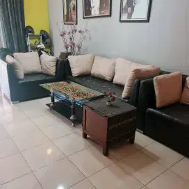 DiJual Murah Sofa isi 3 set Plus Meja Kaca Bahan Oscar Grade 1