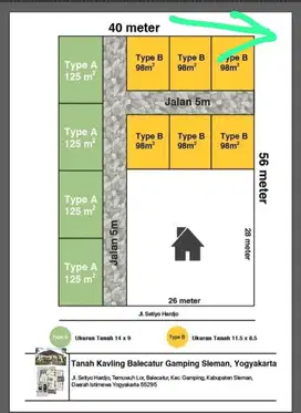 Dijual Tanah Kavling Lokasi Strategis di Gamping Sleman: SHM Pecah