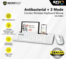 KEYBOARD + MOUSE COMBO WIRELESS ANTIBACTERIAL AND 3 MODE KM-238W