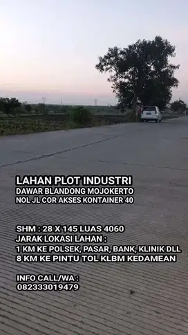 Lahan plot industri pabrik dawar blandong mojokerto