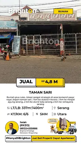 RUKO + RUMAH DI AREA KOMERSIL