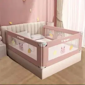 Pagar Tidur Bayi V-Baby 4 sisi pink