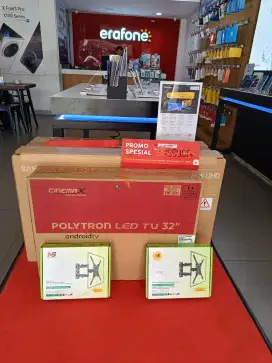 LED TV Polytron PLD32BAG9858 32inch Android TV Bisa cicilan KTP Asli