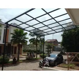 Kanovi carport teras mewah minimalis atap transparan solarflatt