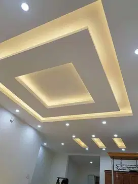 Sekat Plafon Partisi PVC GRC Gypsum Jasa Tukang Pasang Wall Moulding