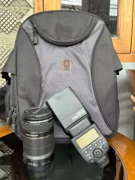 Bundling Canon lensa EFS 55-250mm + Flash 580 EX II + Tas