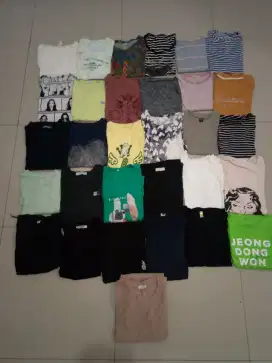 Baju Kaos Thrift korea Cewe