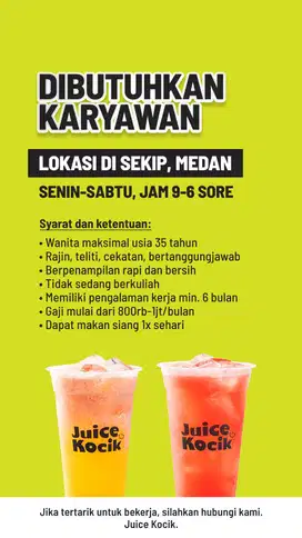 Lowongan Pekerjaan Juice Kocik