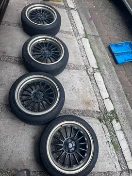 Dijual velg ban r17 ring 17 215 45 bekas hsr pcd double 4 lobang murah