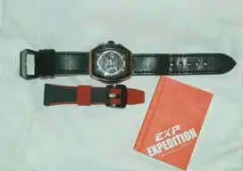 Jam Tangan Pria Expedition Black RoseGold E6800 Original