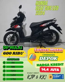 BEAT CBS LED TAHUN 2024 KM 7 RIBU CASH CREDIT DI JUAL CEPAT PLAT F