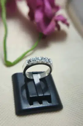 Cincin perak zircon model letring