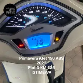 Vespa Piaggio Primavera iGet 150 ABS 2022  plat D KM635 SEPERTI BARU