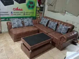 Sofa L kancing meja