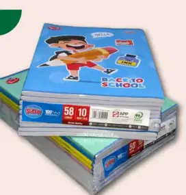 Dijual buku tulis isi 58 SIDU per pack masih baru