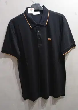 SALVATORE FERRAGAMO TWIN TIPPED BLACK POLO SHIRT