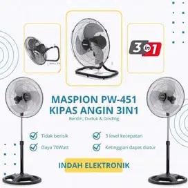 MASPION PW-451 Kipas Angin 3in1 (Berdiri, diding & duduk)