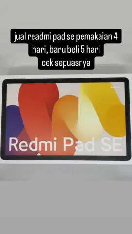 Redmi Pad Se full kelengkapan baru beli 5 hari