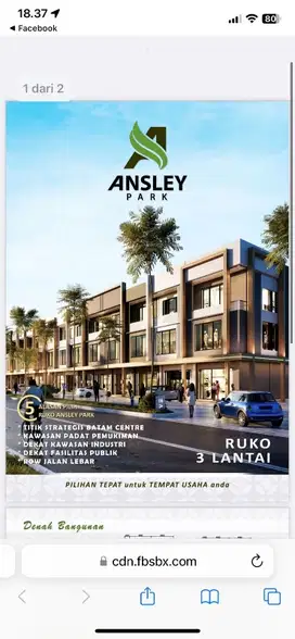 ruko 3 lantai ansley park batam center