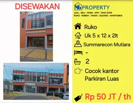 DISEWAKAN Ruko Summarecon dkt virginia park. cocok kantor