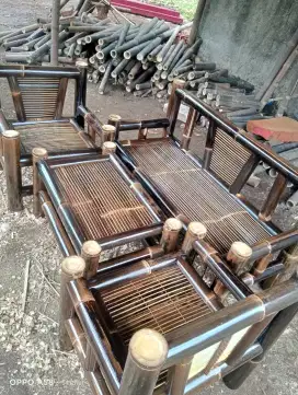 kursi dan bale dr bambu hitam asli cod bayar di tempat