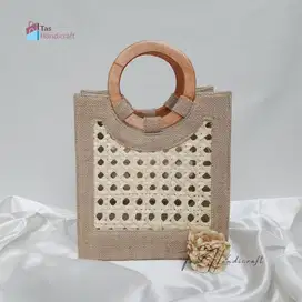 Tas Goni Bambu Handle Kayu Eksklusif | Tas Souvenir Model Terbaru