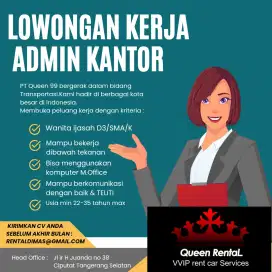 Lowongan kerja supir driver freelance tetap admin HRD customer service